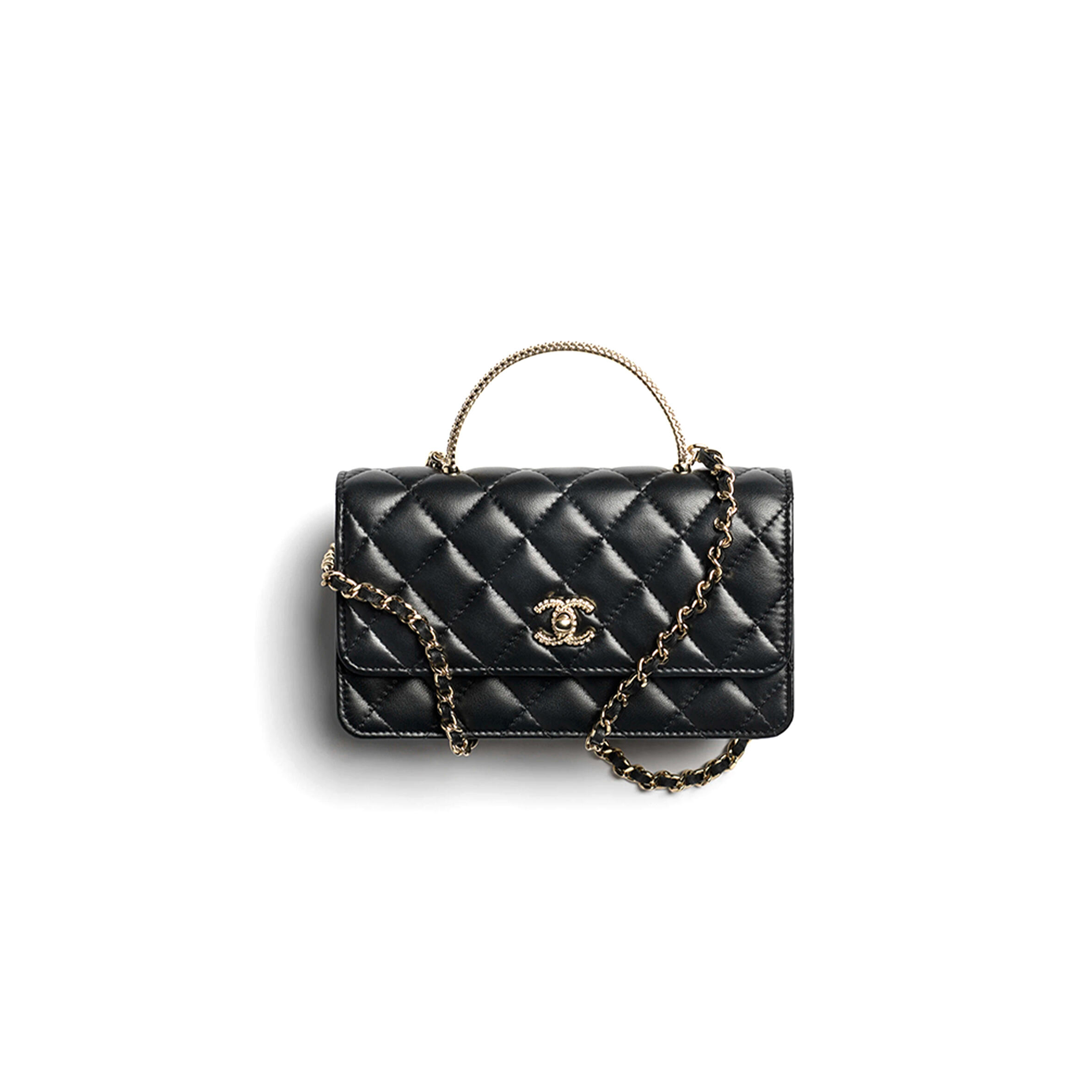 CHANEL MASTER CLUTCH WITH CHAIN LAMBSKIN, STRASS & GOLD-TONE METAL BLACK AP4831 (18.5*11*6cm)